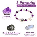 Load image into Gallery viewer, HealthyVibe Moonstone Amethyst Bracelet
